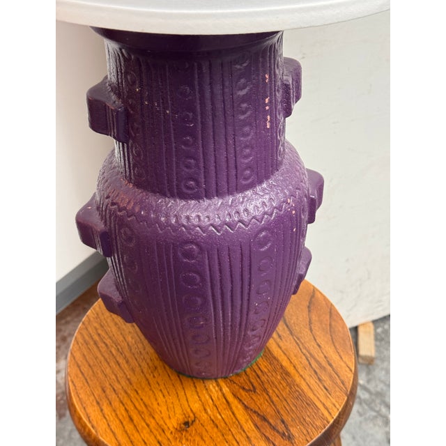 Purple Vintage Purple Ceramic Table Lamp For Sale - Image 8 of 12