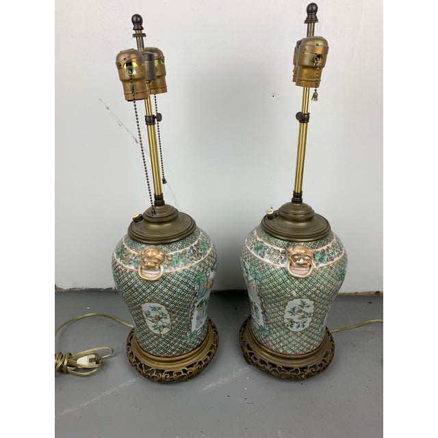 Antique Chinese Table Lamps, Set of 2 For Sale - Image 9 of 13
