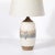 This artisan texturally exquisite Pair of Mid-Century Modernist Off White Ceramic Table Lamps W/ Banded Detailing...