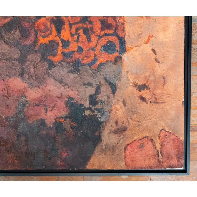 1960's Mid-Century Modern Abstract Oil and Sand Painting by George Vander Sluis For Sale - Image 4 of 15