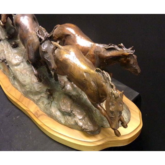 Don Hunt "Running Horses" Original Bronze Sculpture Beautiful Art Rare! Obo For Sale - Image 4 of 9
