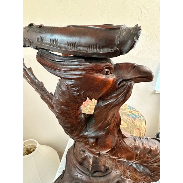Burnt Umber Early 19th Century Antique Hand Carved French Bird Vanity Chair For Sale - Image 8 of 11