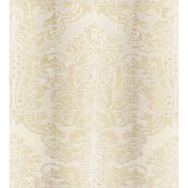 The House of Scalamandré Sorrento Linen Damask Fabric, Parchment For Sale