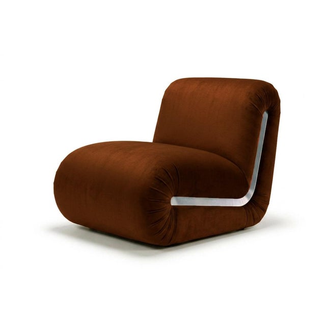 Brown Frenesí Lounge Chair in Brown Velvet from Moanne For Sale - Image 8 of 8