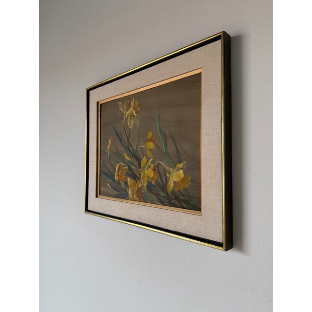 1970’s J. Schumacher Floral Still Life Oil on Board Painting – Framed For Sale - Image 4 of 12