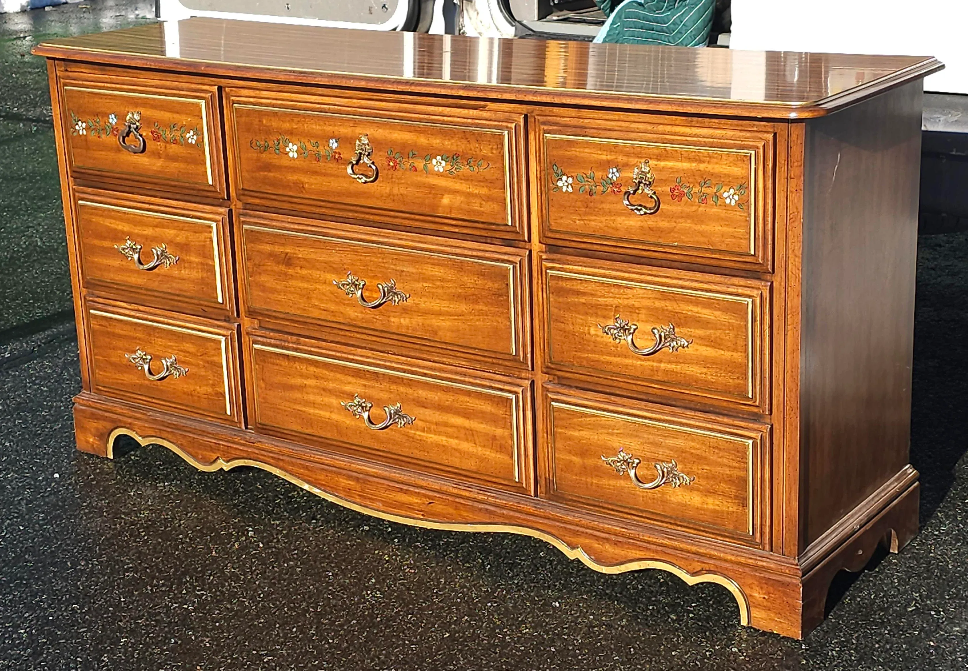 Henry Link Furniture Ornate and Partial Gilt Dresser With Lenoir