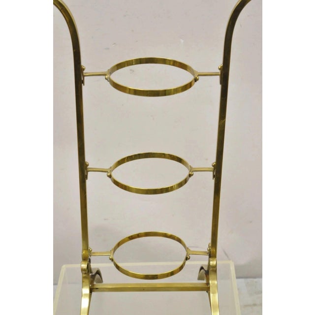 Vintage Italian Mid Century Modern Brass 3 Tier Muffin Pastry Cake Stand For Sale - Image 4 of 10