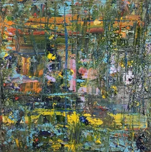 “CV092523" Original Abstract Coastal View on Canvas Panel by Stephen Stilgenbauer