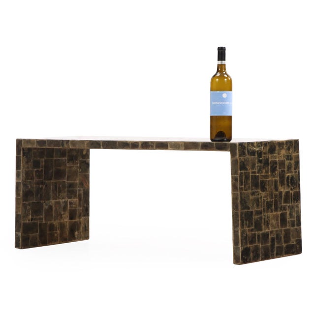 Modern A Mica Covered Waterfall Coffee Table in the Manner of Jean-Michel Frank. Contemporary. For Sale - Image 3 of 6