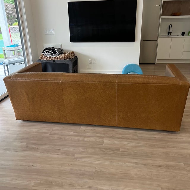 Tuxedo Style Custom Handmade Leather Sofa For Sale - Image 14 of 15