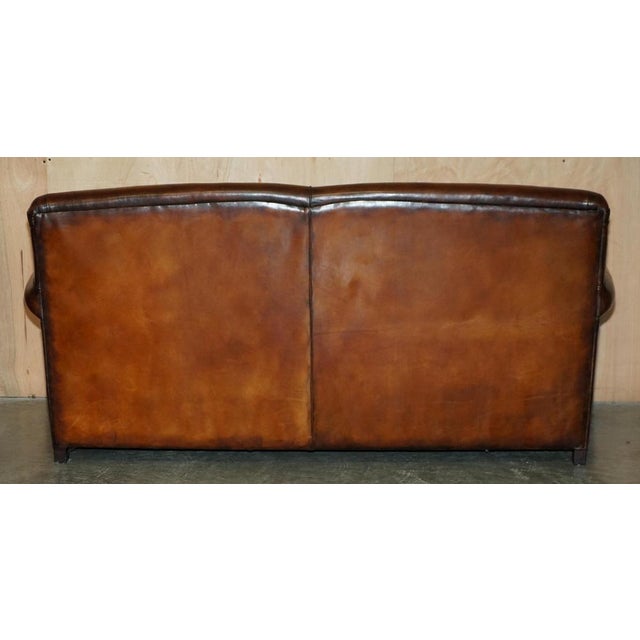 Brown Vintage English Sofa and Chairs in Brown Leather, Set of 3 For Sale - Image 8 of 18