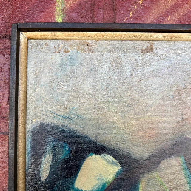 Wood Mid 20th Century Framed Abstract Painting by Rolf P. Velmin For Sale - Image 7 of 12