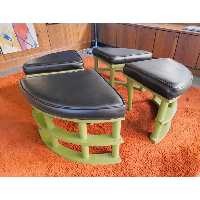 Wood Late 20th Century Four Piece Ottoman For Sale - Image 7 of 10