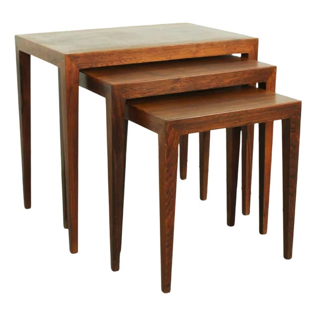 Model 163 Nesting Tables in Rosewood by Severin Hansen for Bovenkamp, 1960, Set of 3 For Sale