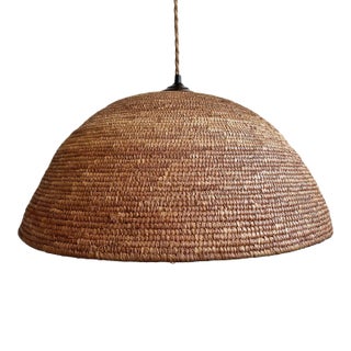 Vintage Dogon Dome Basket Pendant Light For Sale