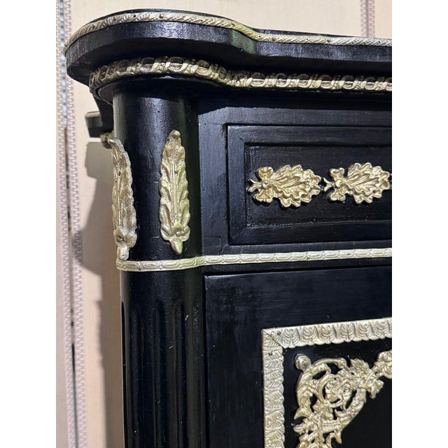 Napoleon III Boulle Lacquered Wood Cupboard, 1920s For Sale - Image 4 of 6