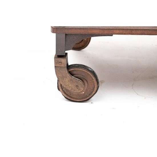 Wood Vintage Tea Cart W/ Glass Serving Tray For Sale - Image 7 of 8