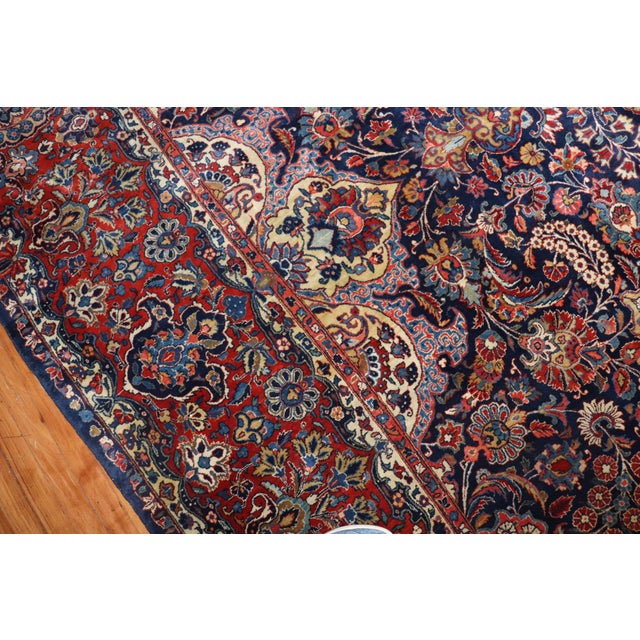 Antique Zabihi Collection Navy Traditional Kashan Rug - 11'8" x 16'6" For Sale - Image 12 of 12