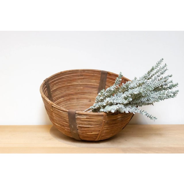Large Handwoven Farmhouse Basket For Sale In Los Angeles - Image 6 of 6