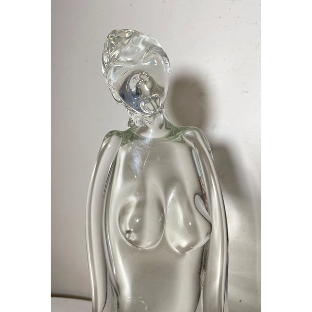 Glass 1990s Large Luigi Moro Hand Blown Glass Nude Lady Woman Mermaid Sculpture Statue Art For Sale - Image 7 of 14
