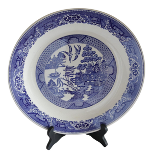 Mid 20th Century Spode Style Blue and White Ceramic Charger Plate