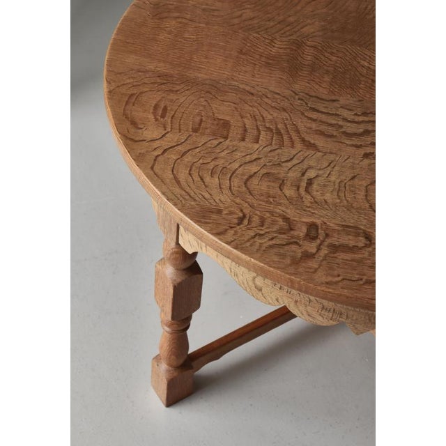Round Side Table in Quartersawn Oak by Henry Kjærnulf, Denmark, 1960s For Sale - Image 6 of 15