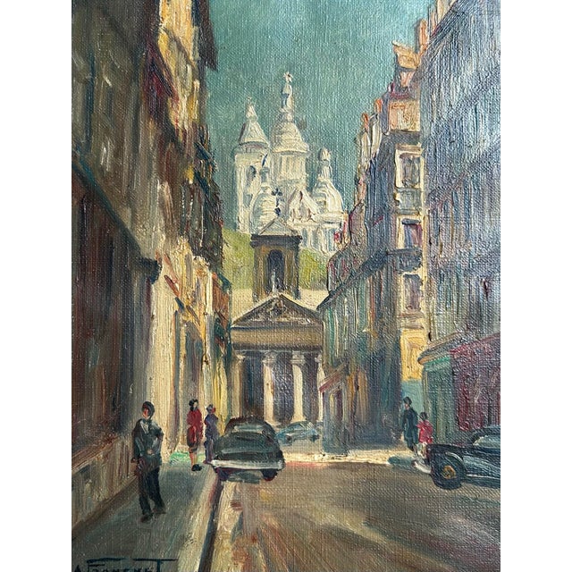 Vintage 1950’s French Oil Painting “A View of Paris” by A. Franchet For Sale In Philadelphia - Image 6 of 9