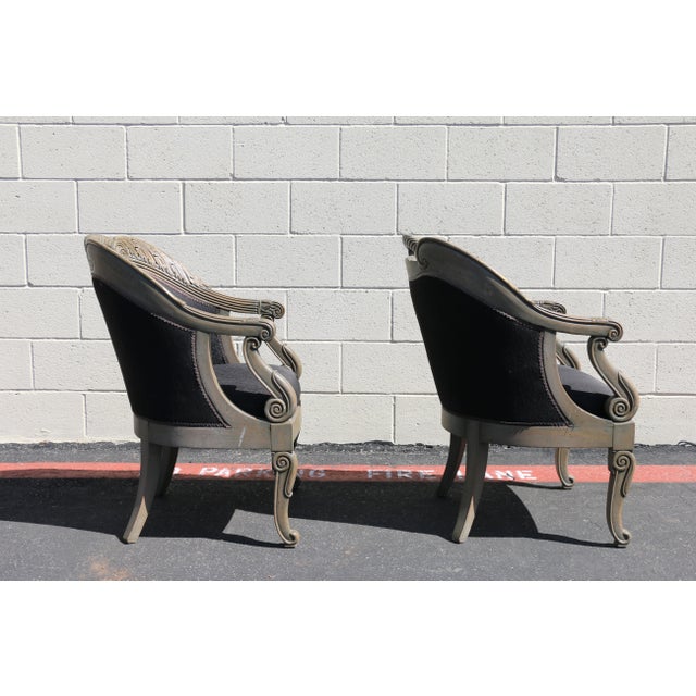 Set of 4 Italian Style Carved Wood Armchairs, 1990s For Sale - Image 4 of 18