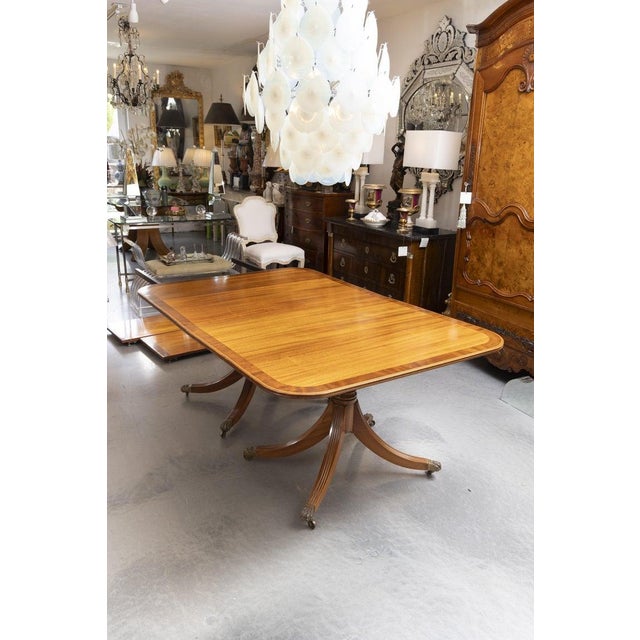 19th Century George III Mahogany Twin-Pedestal Dining Table For Sale - Image 4 of 5