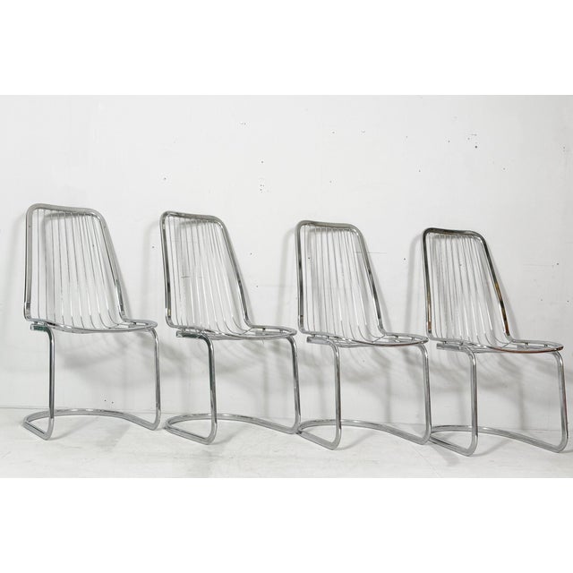 Vintage Cantilever Chairs by Gastone Rinaldi, Italy, 1970s, Set of 4 For Sale - Image 3 of 16
