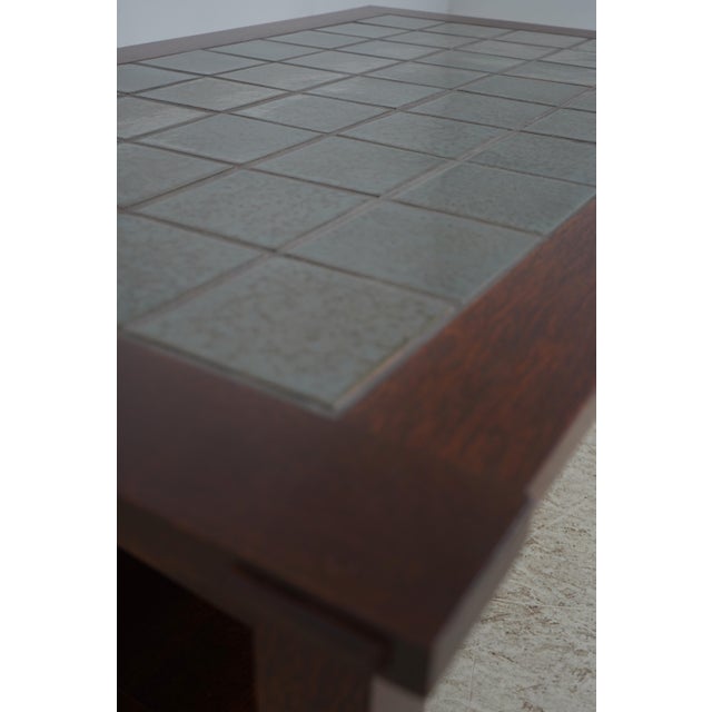 Wood Stickley Large Mission Oak Tile Top Coffee Table For Sale - Image 7 of 14