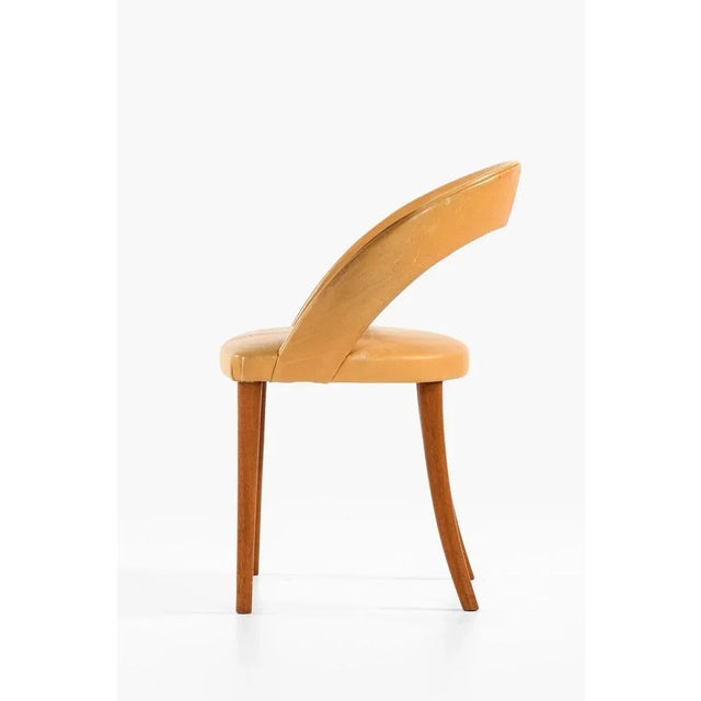 Side Chair in Mahogany and Leather attributed to Frode Holm, 1950s For Sale - Image 3 of 7