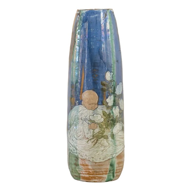 Modern Glazed Ceramic Vase, 1890s For Sale