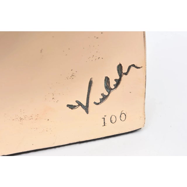 Abstract French Signed Modernist Cast Bronze Abstract Sculpture , 1990's For Sale - Image 3 of 12
