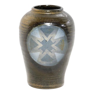 Hand-Thrown, Vintage, Signed 1970 Van Meter Pottery Vase For Sale
