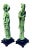 Vintage 1960s Gino Ruggeri for Wony, Italy Faux Green Jade Japanese Couple Sculpture Figurines - Set of 2 For Sale - Image 9 of 11