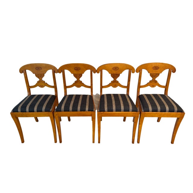 Brown 19th C Swedish Biedermeier Flame Birch Dining Chairs - Set of 6 For Sale - Image 8 of 11