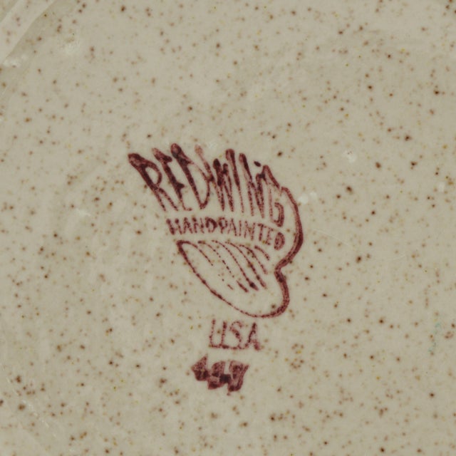 Large Mid Century Redwing Bob White Quail 12 in Serving Bowl Circa 1960 For Sale - Image 11 of 11