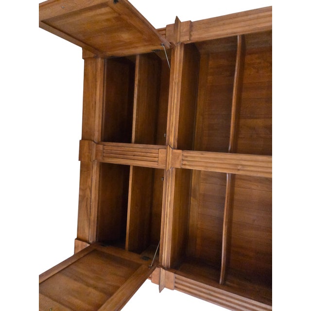 1990s Ethan Allen Legacy Bookcase Cabinet Hutch Display Breakfront Shelf For Sale - Image 14 of 16
