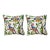 Pair of Cha Cha Multi Pillows With Oyster Linen Back and Kelly Linen Piping For Sale