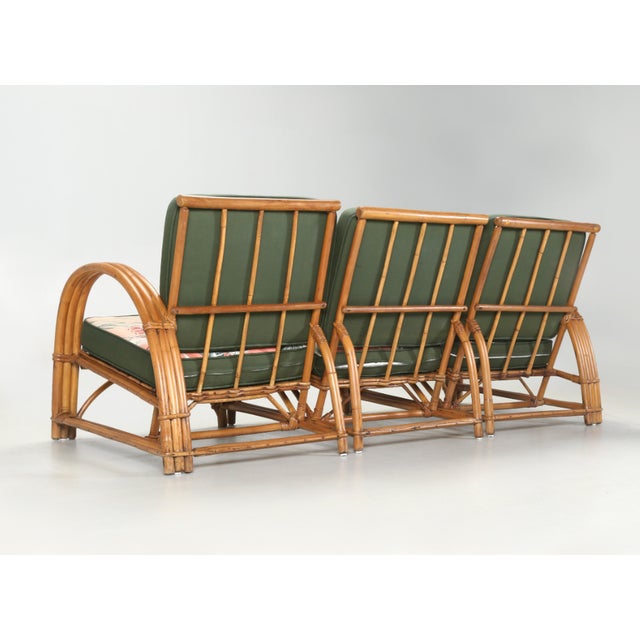 Coffee Rattan Sofa, Rattan Coffee Table and Chair From 1960's and Attributed Reed La Ca For Sale - Image 8 of 12
