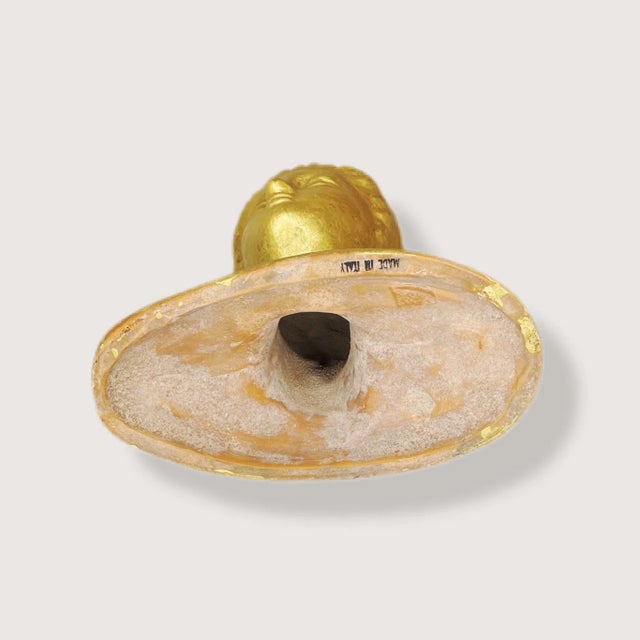 Vintage Italian Gold Clay Bust of a Woman For Sale In Columbia, SC - Image 6 of 7