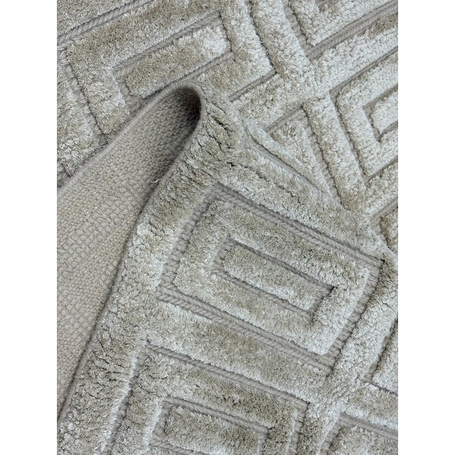 Rh Rajouri Silk & Wool Rug – 12' × 15' Wheat | Hand-Knotted Silk & Wool | Nepalese Artisan Construction For Sale - Image 15 of 18
