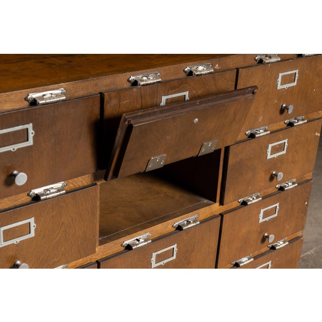 Vintage Oak Industrial Cubby Storage Cabinet With Hinged Faces For Sale In Chicago - Image 6 of 7