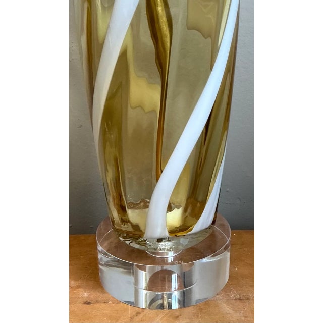 Vintage Murano Swirled Glass Table Lamp For Sale - Image 16 of 16