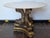 Hollywood Regency Dolphin Koi Fish Italian Carved Wood Base Faux Carrera Marble Glass Top For Sale - Image 3 of 6