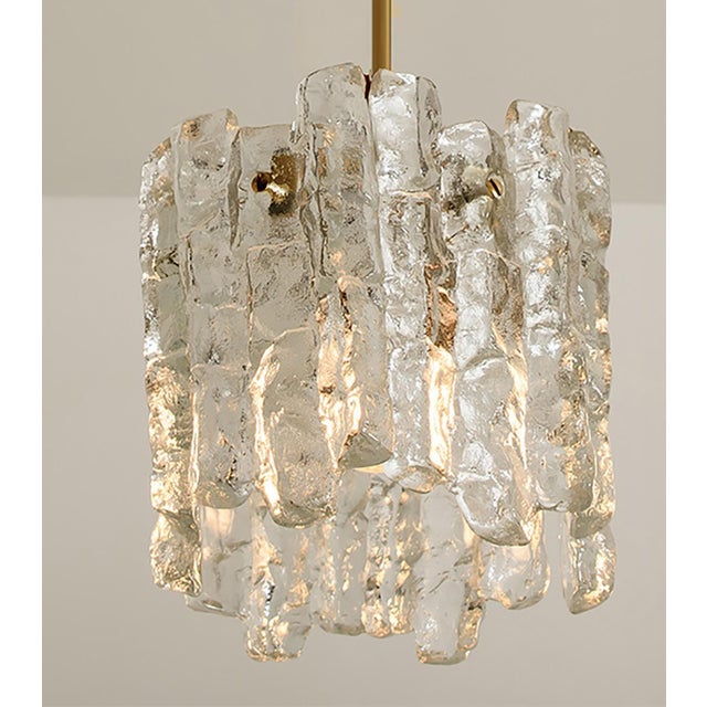 Modern Ice Glass Pendants from Kalmar, 1970s, Set of 2 For Sale - Image 3 of 10