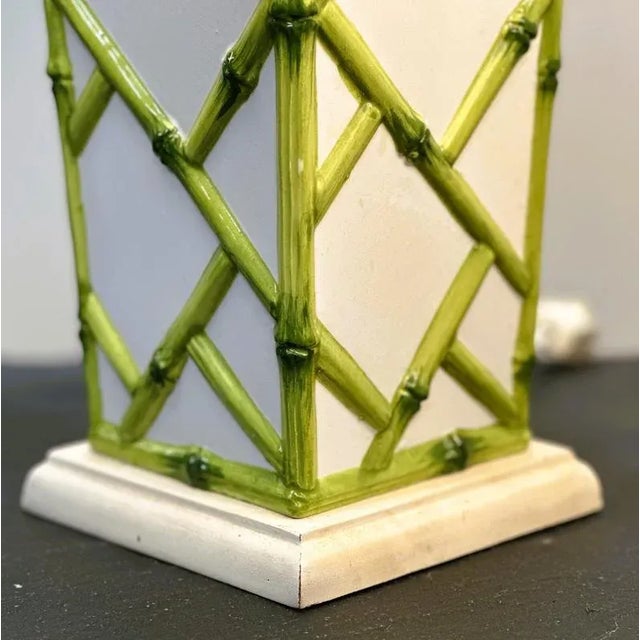 French Ceramic Table Lamps in Faux Bamboo, 1970s, Set of 2 For Sale - Image 11 of 14