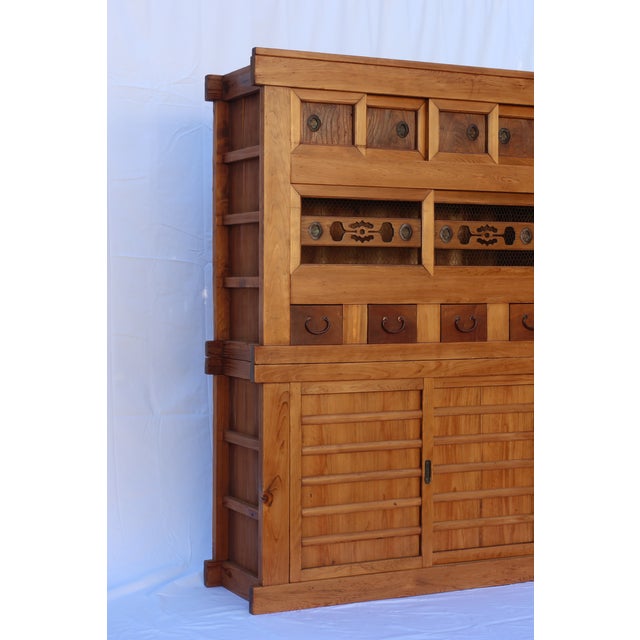 Cinnamon Antique Japanese Mizuya Tansu / Kitchen Chest, Meiji-Taisho Era C. 1900 For Sale - Image 8 of 9