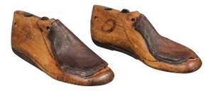 English Vintage Wood and Leather Handmade Cobbler's Shoe Lasts - A Pair